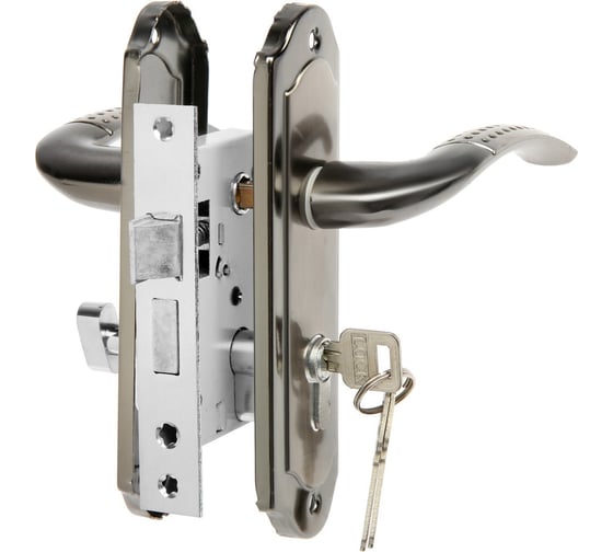 Изображение товара Замок врезной LOCKLAND RD001 с ручкой, 3 ключа, цвет черный никель 9632391