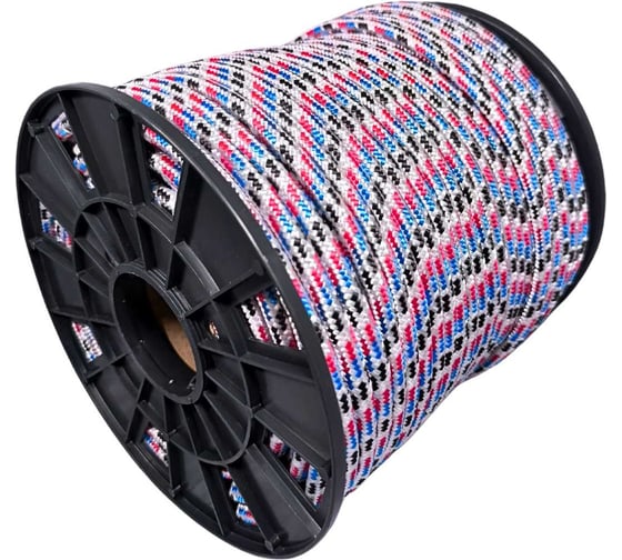 Изображение товара Шнур плетеный полипропиленовый ООО Оптхозторг 10 мм 100 м цвет разноцветный 058101001