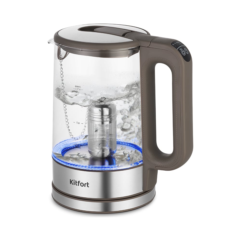Изображение товара Чайник KITFORT КТ-6664 стеклянный с функциями поддержки и регулировки температуры