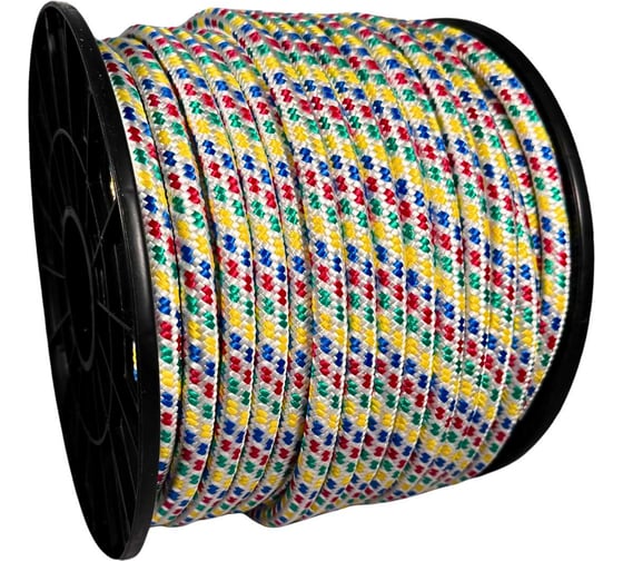 Изображение товара Шнур плетеный полипропиленовый ООО Оптхозторг 12 мм 50 м цвет разноцветный 05812501