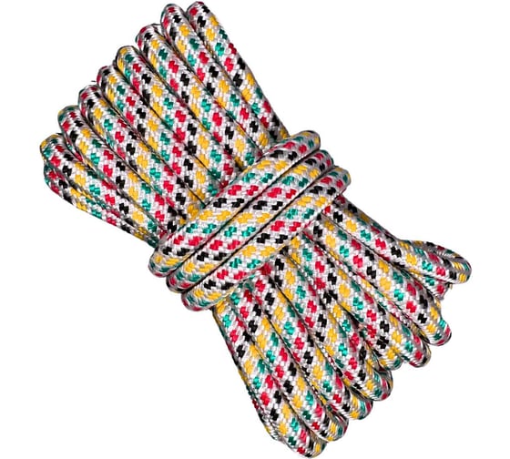 Изображение товара Шнур плетеный полипропиленовый ООО Оптхозторг 14 мм 10 м цвет разноцветный, 05814101