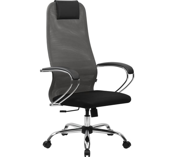 Изображение товара Кресло офисное BRABIX Premium Ultimate Ex-800 хром, плотная двойная сетка Х2, черное/серое 532912