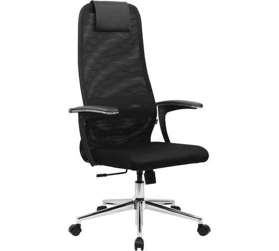 Изображение товара Кресло BRABIX Premium Ultimate Ex-801 хром, плотная двойная сетка Х2, черное 532917