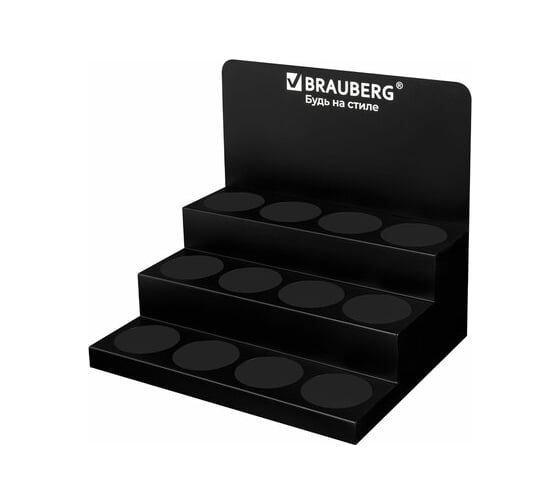 Изображение товара Подставка под ручки и карандаши BRAUBERG в тубах, металл, 12 отделений, 35x39x32 см 505914