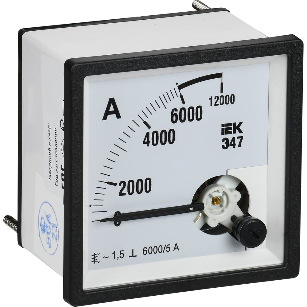 Изображение товара Амперметр переменного тока IEK э47 6000/5а, класс 1.5, монтаж на панель
