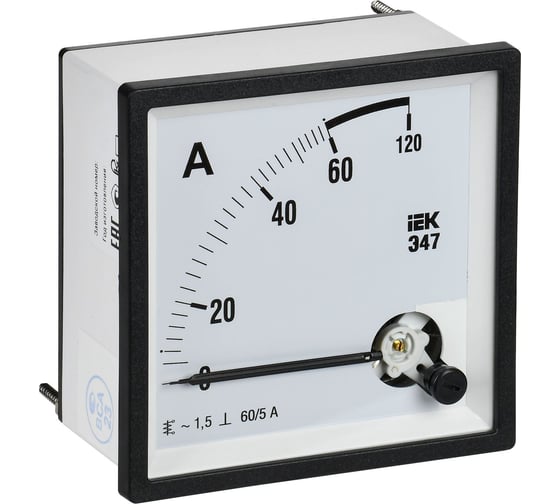 Изображение товара Амперметр IEK э47 60/5а, класс точности 1.5, 96x96мм IPA20-6-0060-E