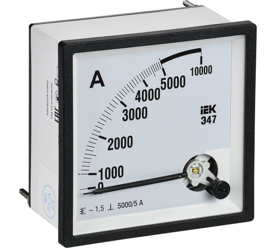 Изображение товара Амперметр IEK э47 5000/5а, класс точности 1.5, 96x96мм IPA20-6-5000-E