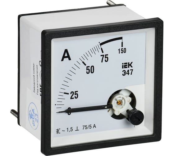 Изображение товара Амперметр IEK э47 75/5а, класс точности 1.5, 72x72мм IPA10-6-0075-E