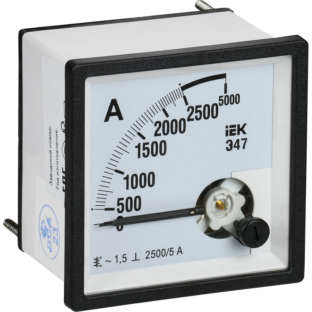 Изображение товара Амперметр IEK э47 2500/5а с классом точности 1.5, монтаж на панель