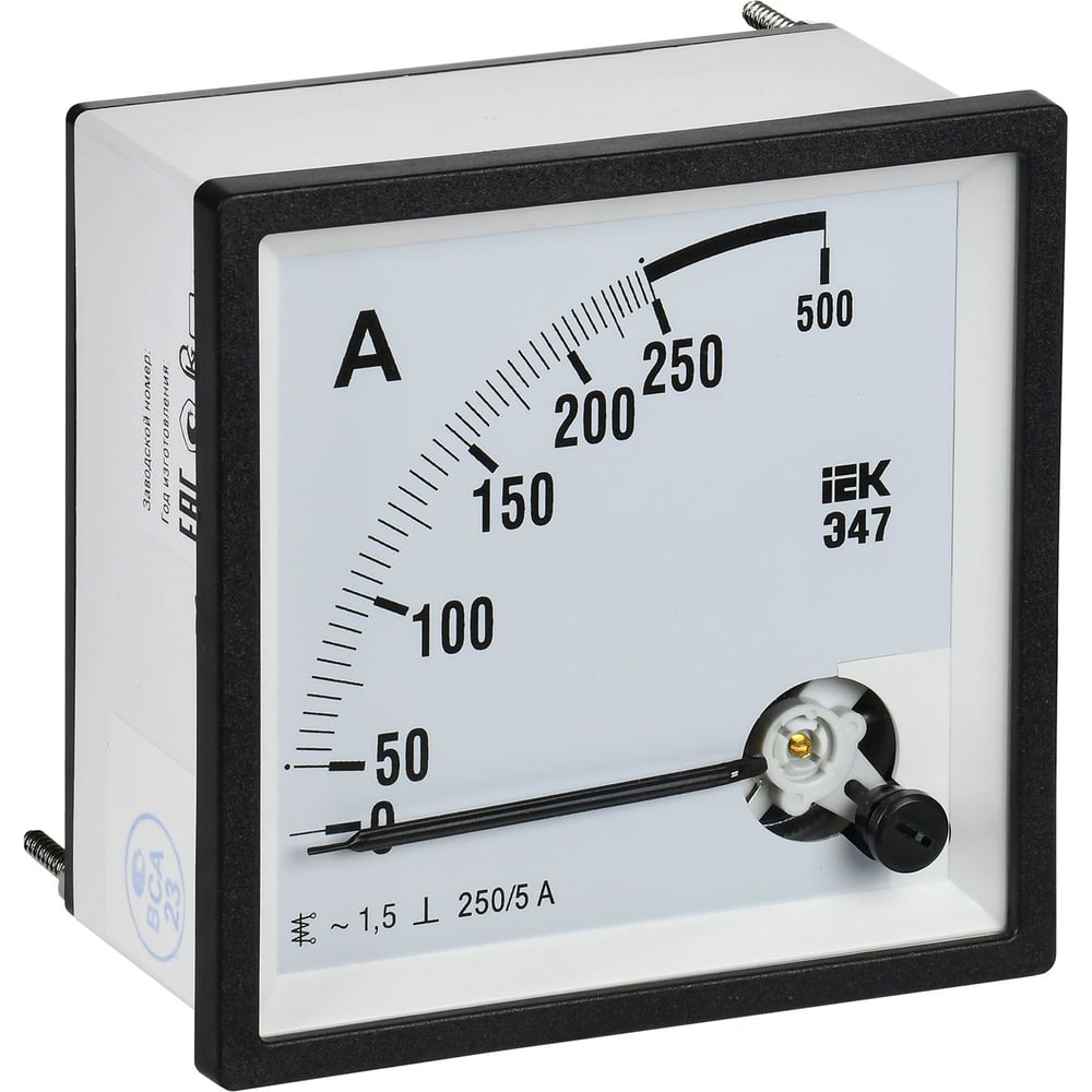 Изображение товара Амперметр IEK э47 250/5а, класс точности 1.5, 96x96мм IPA20-6-0250-E
