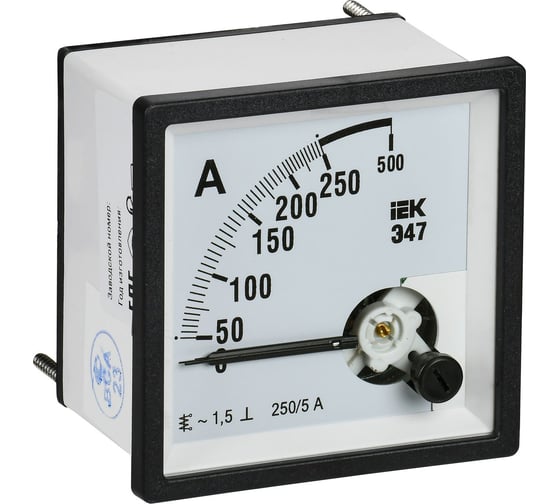 Изображение товара Амперметр IEK э47 250/5а, класс точности 1.5, 72x72мм IPA10-6-0250-E
