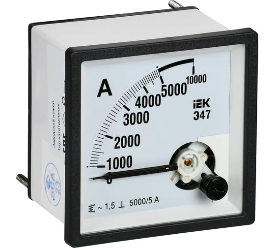 Изображение товара Амперметр IEK э47 5000/5а, класс точности 1.5, 72x72мм IPA10-6-5000-E