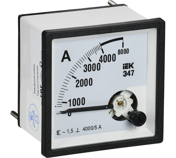 Изображение товара Амперметр IEK э47 4000/5а, класс точности 1.5, 72x72мм IPA10-6-4000-E