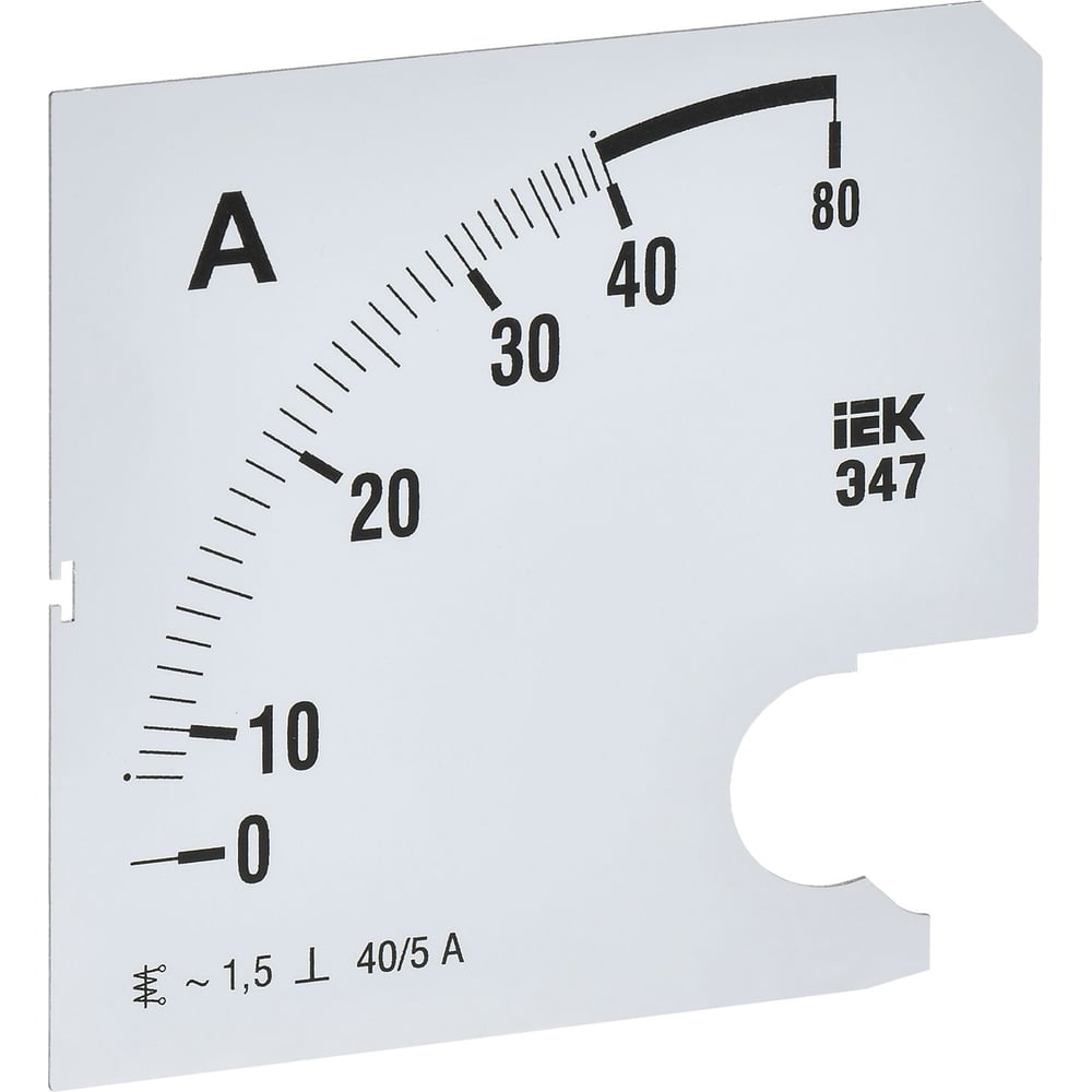 Изображение товара Сменная шкала для амперметра IEK э47 40/5а-1,5 96x96мм