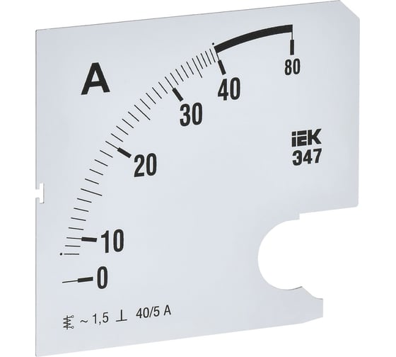Изображение товара Шкала сменная для амперметра IEK э47 40/5а-1,5 96x96мм IPA20D-SC-0040
