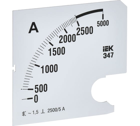 Изображение товара Шкала сменная для амперметра IEK э47 2500/5а-1,5 96x96мм IPA20D-SC-2500