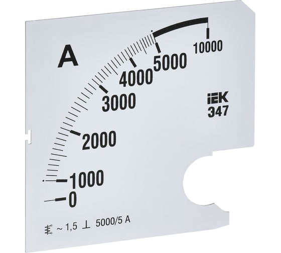 Изображение товара Шкала сменная для амперметра IEK э47 5000/5а-1,5 96x96мм IPA20D-SC-5000