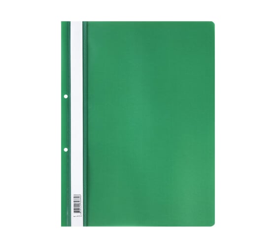 Изображение товара Пластиковый скоросшиватель с перфорацией STAFF А4, 100/120 мкм, зеленый 271717