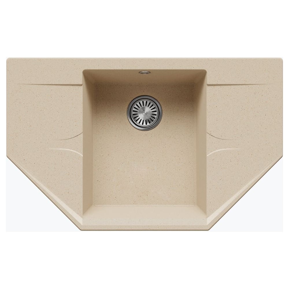 Изображение товара Кухонная мойка Polygran riff-800 опал угловая матовая с сифоном