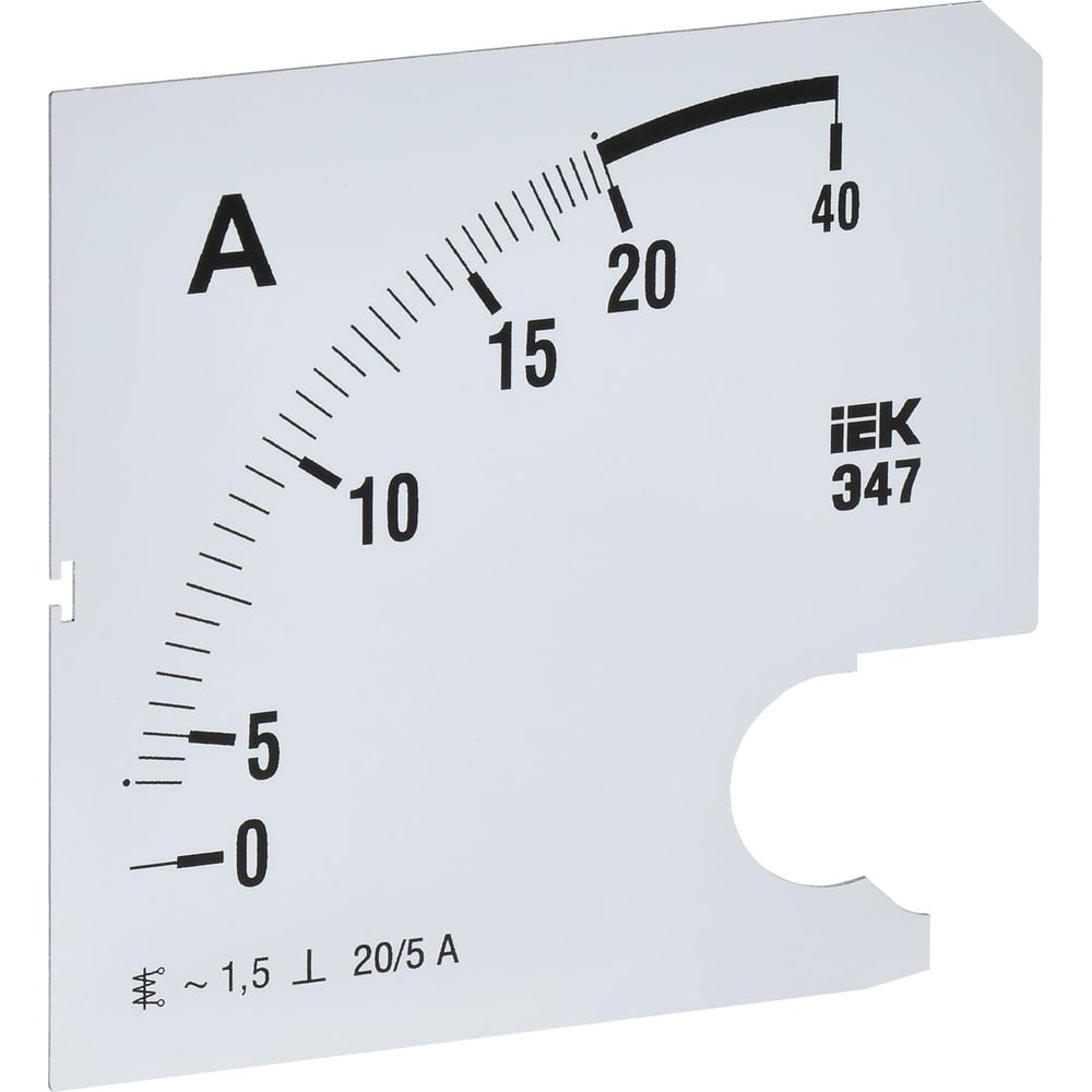 Изображение товара Шкала сменная для амперметра IEK э47 20/5а-1,5 96x96мм IPA20D-SC-0020
