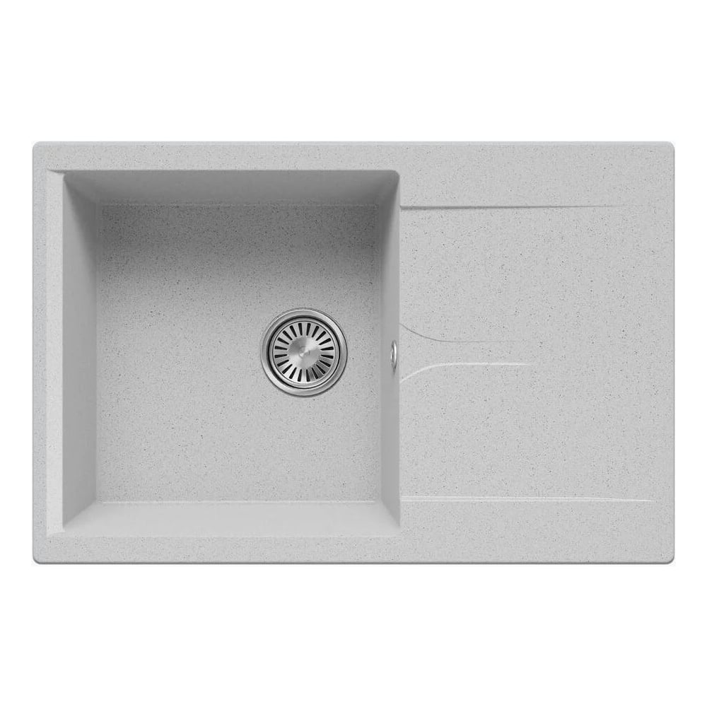 Изображение товара Кухонная мойка Polygran gals-760 №314 светло-серого цвета врезная из искусственного гранита