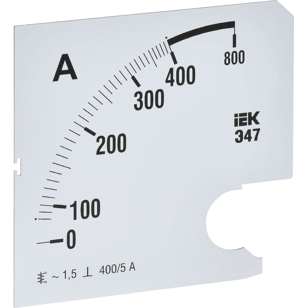 Изображение товара Шкала сменная для амперметра IEK э47 400/5а-1,5 96x96мм IPA20D-SC-0400