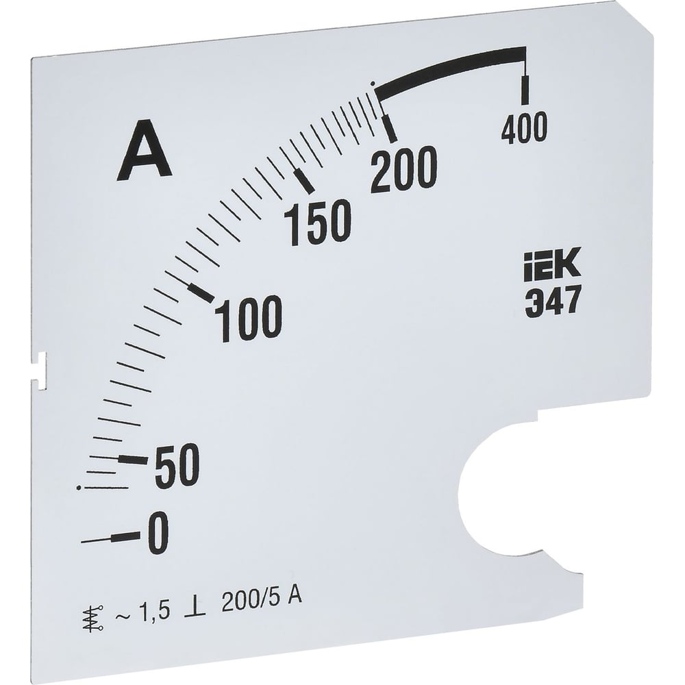 Изображение товара Сменная шкала для амперметра IEK э47 200/5а-1,5 96x96мм