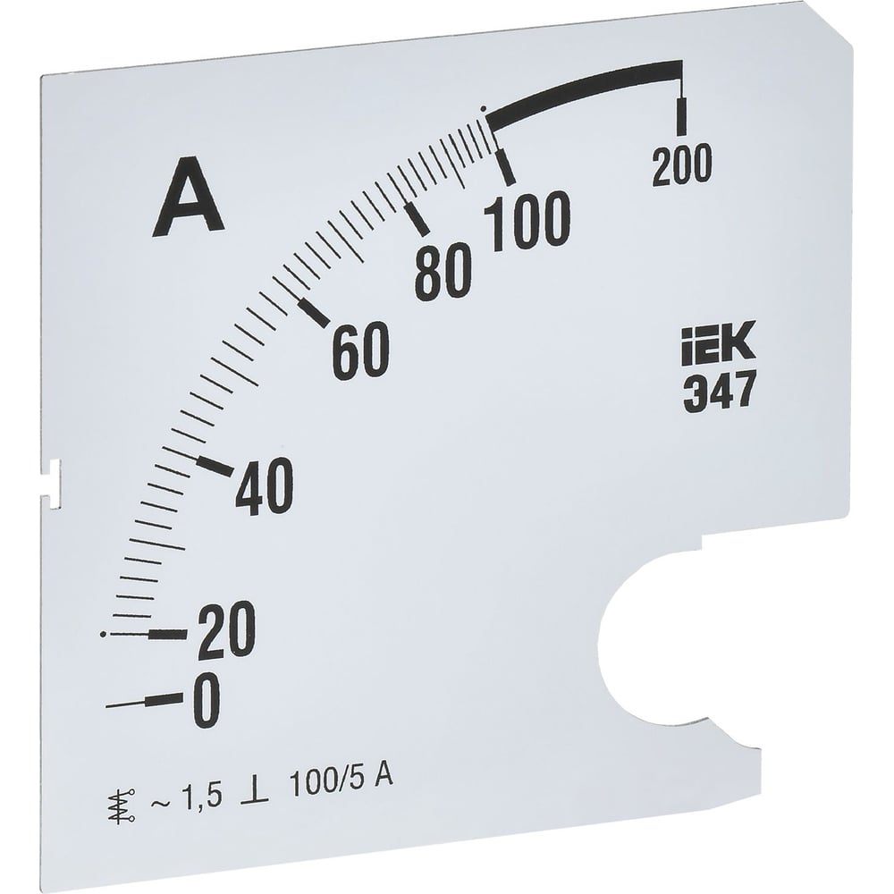 Изображение товара Шкала сменная для амперметра IEK э47 100/5а-1,5 96x96мм