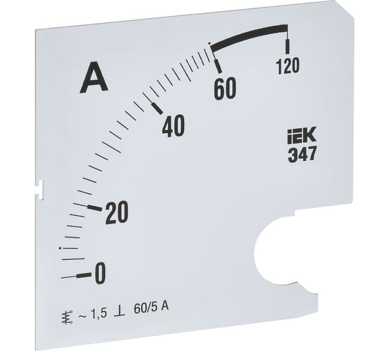 Изображение товара Шкала сменная для амперметра IEK э47 60/5а-1,5 96x96мм IPA20D-SC-0060