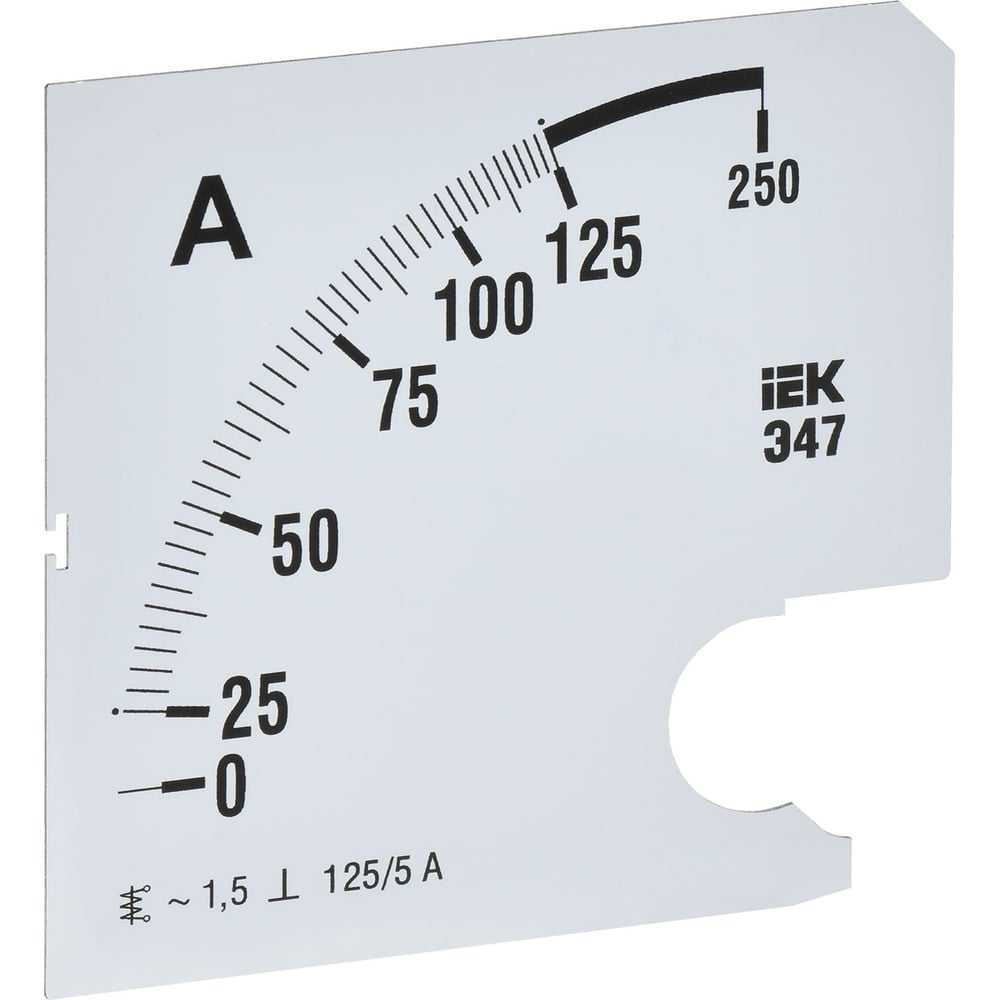 Изображение товара Шкала сменная для амперметра IEK э47 125/5а-1,5 96x96мм