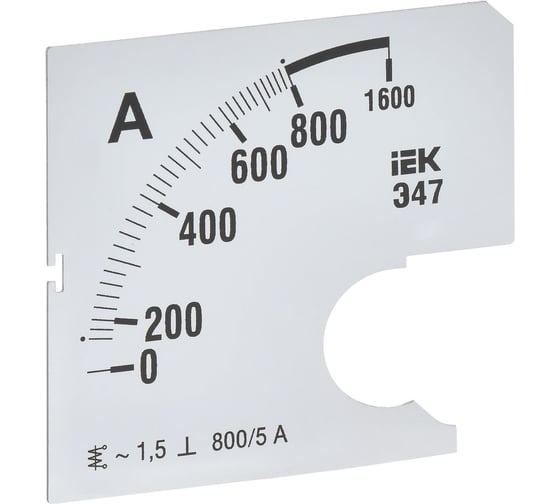 Изображение товара Шкала сменная для амперметра IEK э47 800/5а-1,5 72x72мм IPA10D-SC-0800