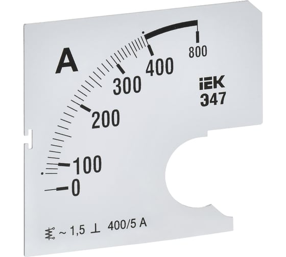 Изображение товара Шкала сменная для амперметра IEK э47 400/5а-1,5 72x72мм IPA10D-SC-0400