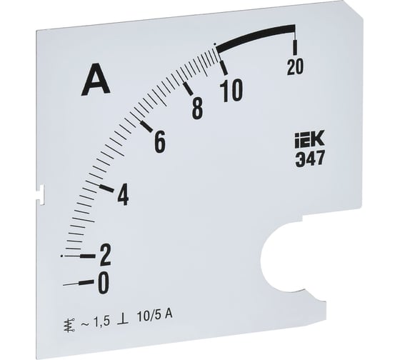 Изображение товара Шкала сменная для амперметра IEK э47 10/5а-1,5 96x96мм IPA20D-SC-0010