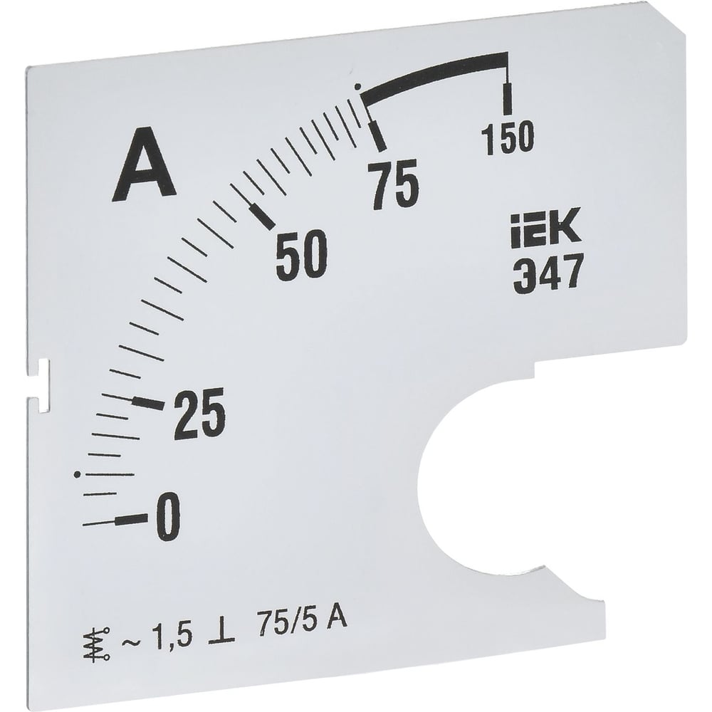 Изображение товара Шкала сменная для амперметра IEK э47 75/5а-1,5 72x72мм
