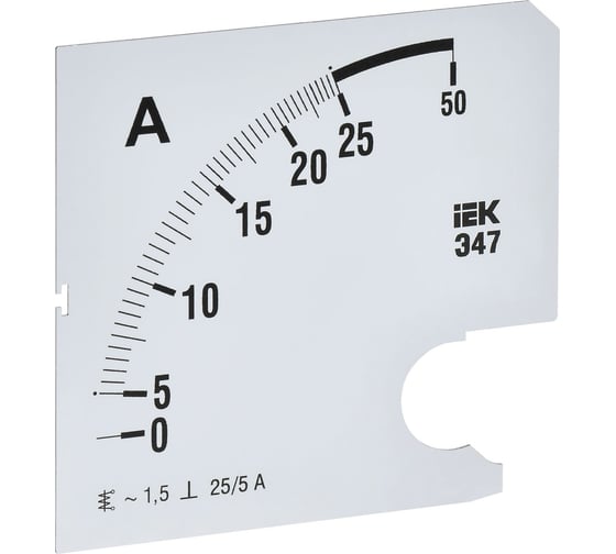 Изображение товара Шкала сменная для амперметра IEK э47 25/5а-1,5 96x96мм IPA20D-SC-0025
