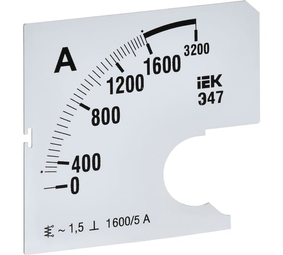 Изображение товара Шкала сменная для амперметра IEK э47 1600/5а-1,5 72x72мм IPA10D-SC-1600
