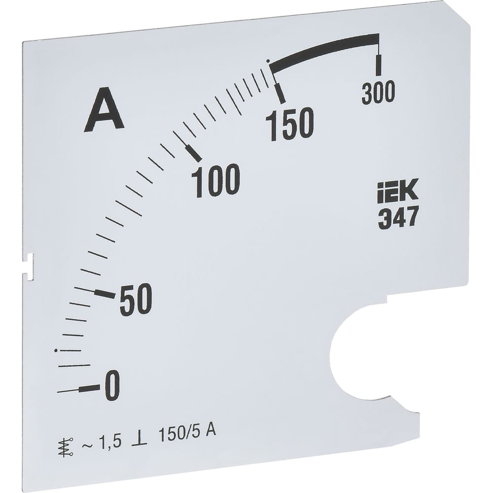 Изображение товара Сменная шкала для амперметра IEK э47 150/5а-1,5 диагональ 96х96 мм