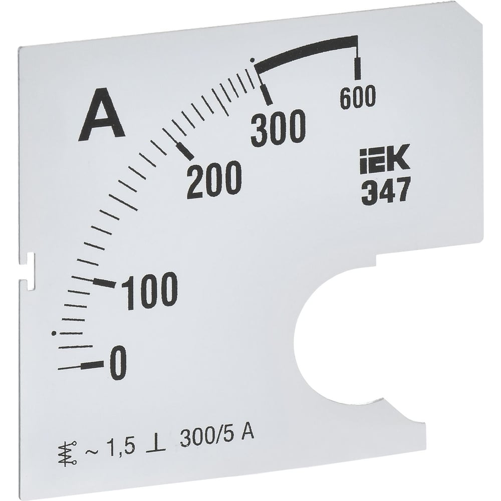 Изображение товара Сменная шкала для амперметра IEK э47 300/5а-1,5 стандартного размера