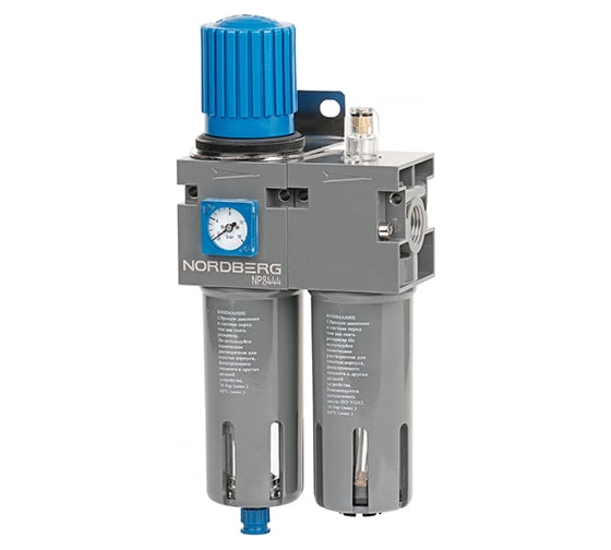 Изображение товара Фильтр воздушный с редуктором и лубрикатором 1/2", 16 бар NORDBERG NP8444