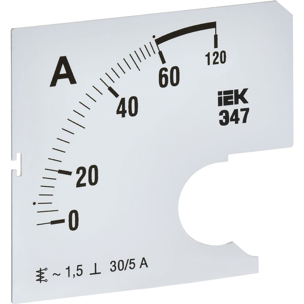 Изображение товара Сменная шкала IEK э47 60/5а-1,5 72x72 мм для амперметра IPA10D-SC-0060