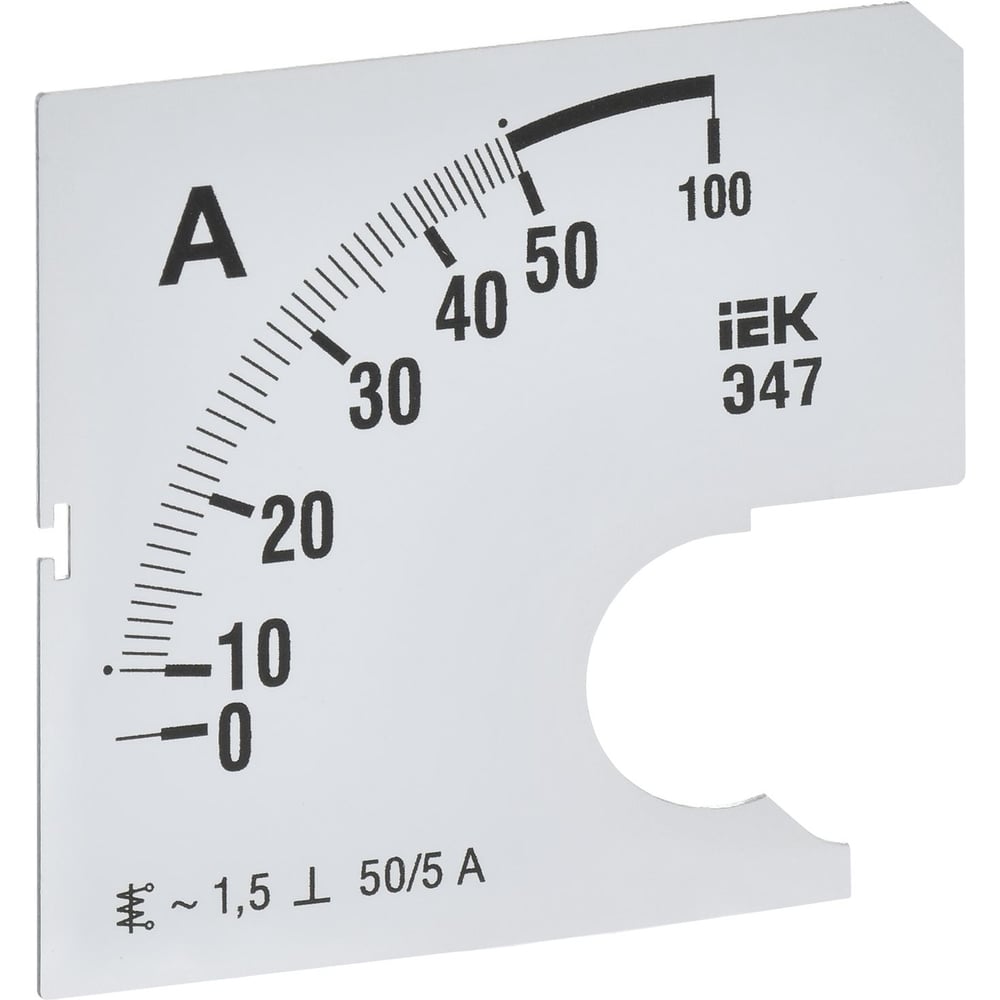Изображение товара Шкала сменная для амперметра IEK э47 50/5а-1,5 72x72мм IPA10D-SC-0050