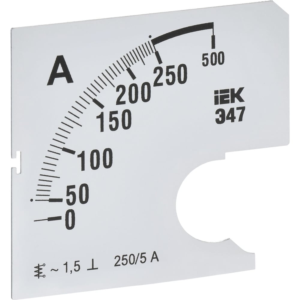 Изображение товара Сменная шкала для амперметра IEK э47 250/5а-1,5 72x72мм