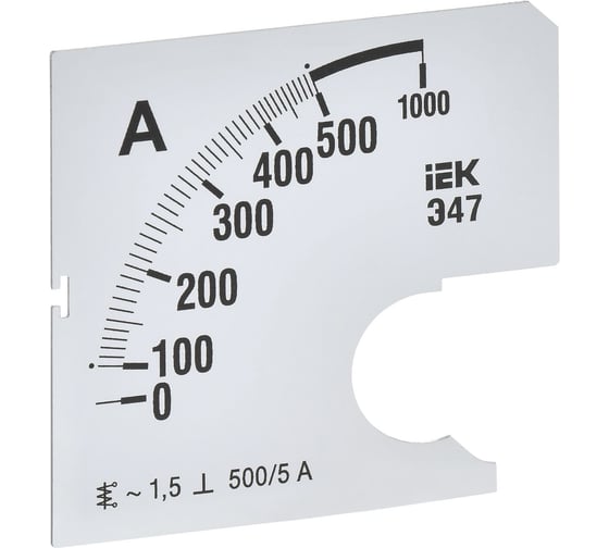 Изображение товара Шкала сменная для амперметра IEK э47 500/5а-1,5 72x72мм IPA10D-SC-0500