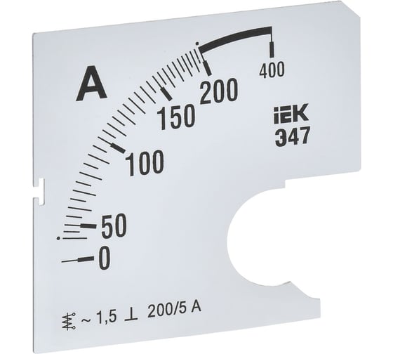 Изображение товара Шкала сменная для амперметра IEK э47 200/5а-1,5 72x72мм IPA10D-SC-0200