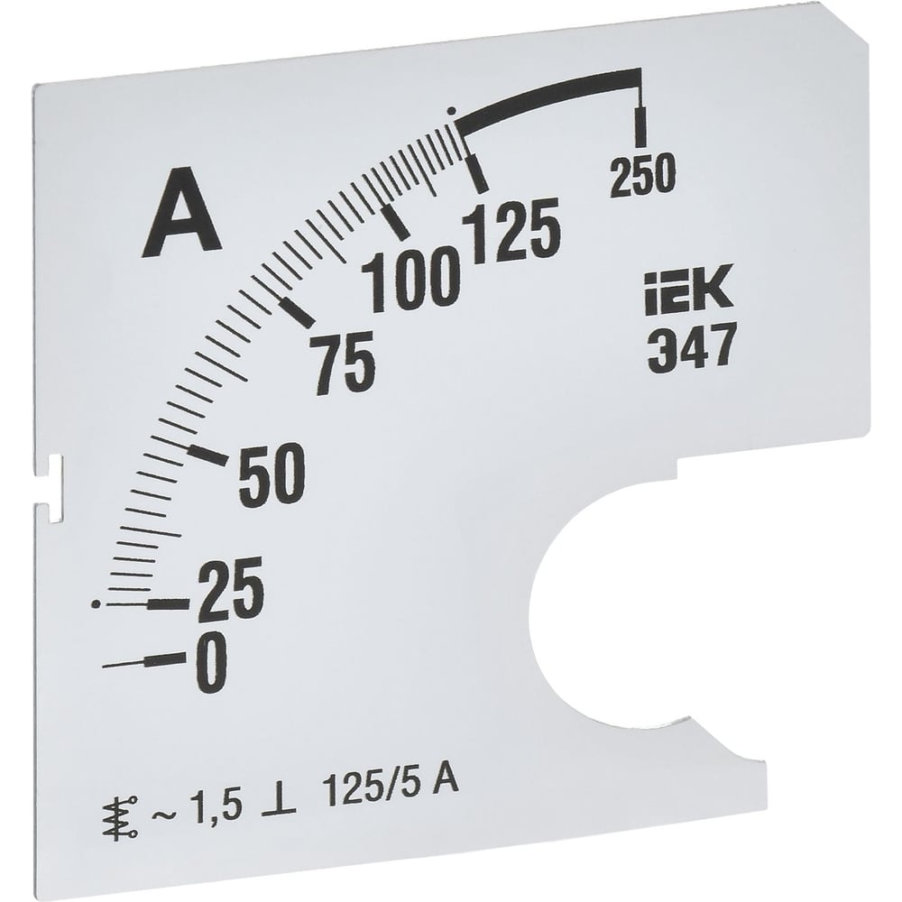 Изображение товара Сменная шкала для амперметра IEK э47 125/5A 72x72 мм IPA10D-SC-0125