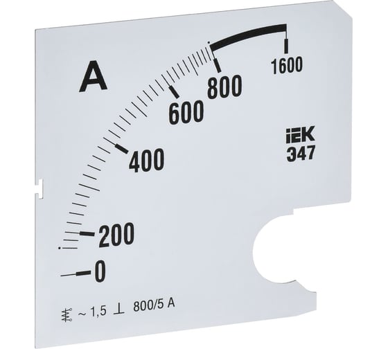 Изображение товара Шкала сменная для амперметра IEK э47 800/5а-1,5 96x96мм IPA20D-SC-0800