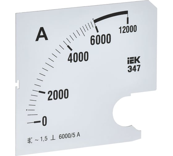 Изображение товара Шкала сменная для амперметра IEK э47 6000/5а-1,5 96x96мм IPA20D-SC-6000