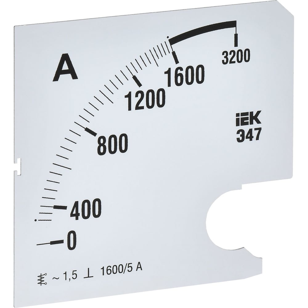 Изображение товара Сменная шкала для амперметра IEK э47 1600А, точность 1.5, Размер 96x96 мм