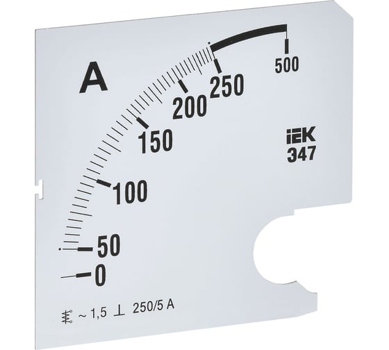 Изображение товара Шкала сменная для амперметра IEK э47 250/5а-1,5 96x96мм IPA20D-SC-0250