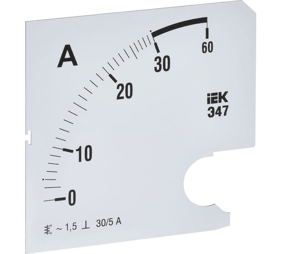 Изображение товара Шкала сменная для амперметра IEK э47 30/5а-1,5 96x96мм IPA20D-SC-0030